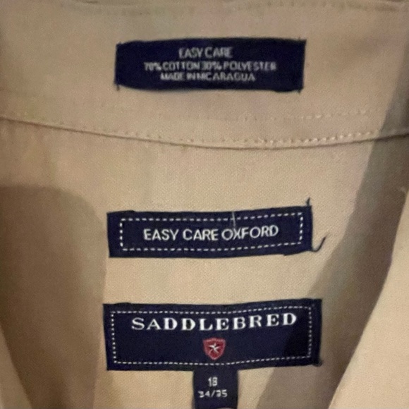 Saddlebred Khaki Mens Easy Care Button Down Shirt. - Picture 2 of 3